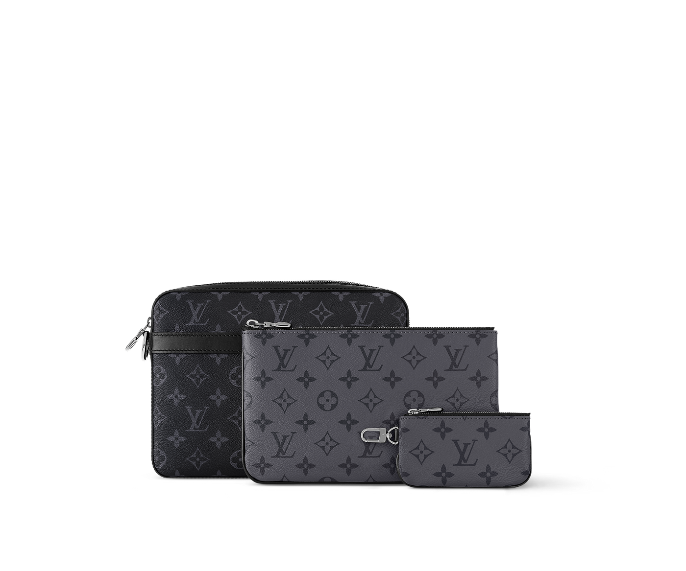 Louis Vuitton Monogram Trio Messenger Bag Black Grey