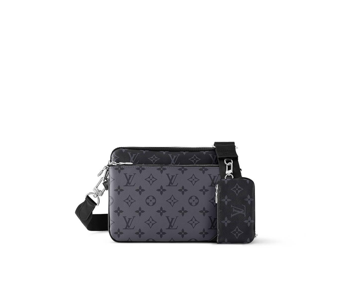 Louis Vuitton Monogram Trio Messenger Bag Black Grey